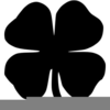 Four Leaf Clover Black And White Clipart Image