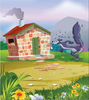 Three Little Pigs Houses Clipart Image