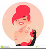 Girl Putting On Makeup Clipart Image