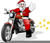 Santa Claus On Motorcycle Clipart Image