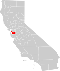 California County Map Alameda County Highlighted Clip Art