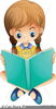 Clipart Girls Reading Books Image