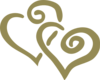Gold Interlocked Hearts Clip Art