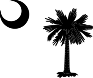 South Carolina State Flag Palmetto And Crescent Moon In Black Md Image