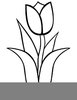 Tulips Clipart Black And White Image