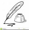 Quill Pen And Inkwell Clipart Image
