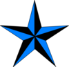 Blue & Black Texas Star Clip Art