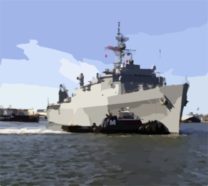 Uss Portland (lsd 37) Sails Through The Harbor As It Heads Out To Sea Clip Art
