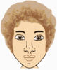 Short Curly Haired Female Clip Art