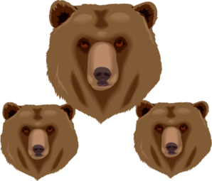 3 Bear Heads Clip Art