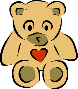 Stylized Teddy Bear With Heart Clip Art