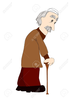 Old Man Walking Clipart Image