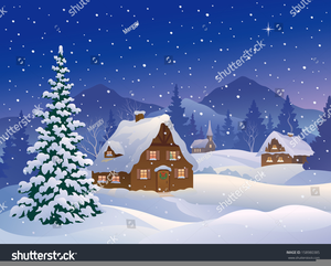 Snowy Woods Clipart Image