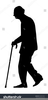 Old Man With Walking Stick Clipart Image