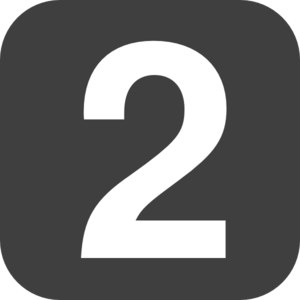 Number 2 Grey Flat Icon Clip Art