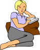 Woman Reading Clip Art