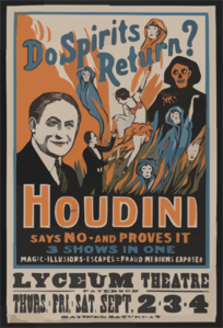 Do Spirits Return? Houdini Says No - And Proves It 3 Shows In One : Magic, Illusions, Escapes, Fraud Mediums Exposed.  Clip Art