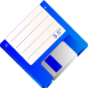 Sabathius Floppy Disk Blue Labelled Clip Art