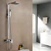 Contemporary Chrome Finish Rain Shower Brass Three Holes Single Handle Shower Faucet Set--faucetsuperdeal.com Image