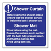 Shower Curtain Shower Mat Self Adhesive Sign Pack Of X Mm Image