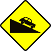 Caution Steep Hill Clip Art