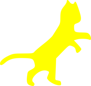 Yellow Cat Dancing  Clip Art