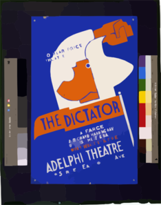 Popular Price Theatre Presents  The Dictator  A Farce By Richard Harding Davis / Pratt. Clip Art
