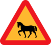 Warning Horses Roadsign Clip Art