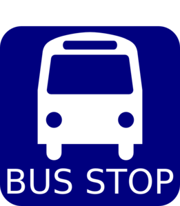 Bus Stop Sign Blue Clip Art