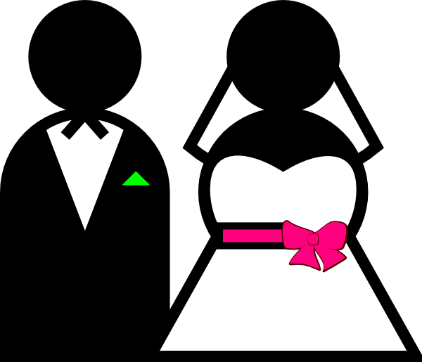 Bride & Groom Clip Art at Clker.com - vector clip art online, royalty