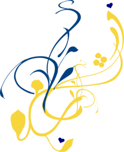 Blue And Gold Branch (right Side) Clip Art