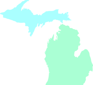 Michigan Map Clean Teal Clip Art