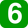 Number 6, Green, Square Clip Art