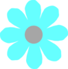 Aqua Flower Clip Art