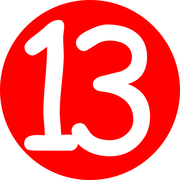 Red, Rounded,with Number 13 2 Clip Art at Clker.com - vector clip art ...