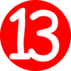 Red, Rounded,with Number 13 2 Clip Art