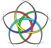 Five Interlaced Crescents Clip Art