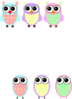 Pastel Baby Owls Clip Art