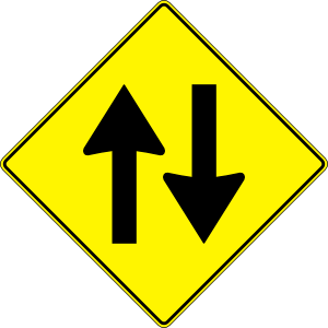 Paulprogrammer Yellow Road Sign Two Way Traffic Clip Art