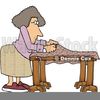 Woman Making A Quilt Clipart Image