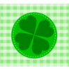Four Leaf Clover With Green Gingham Background Clip Art