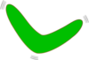 Green Vibrating Boomerang Clip Art