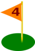 Golf Flag 4th Hole Bold Number Clip Art