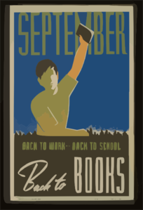 September. Back To Work--back To School, Back To Books Clip Art