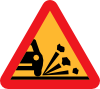 Loose Stones On The Road Roadsign Clip Art