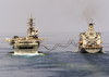 Amphibious Assault Ship Uss Bataan Takes On Fuel And Supplies From The Fleet Oiler Usns John Ericsson Image