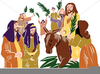 Jesus Rides Into Jerusalem On A Donkey Clipart Image
