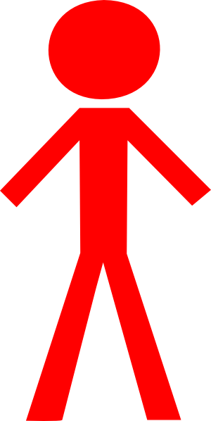 Stick Figure - Red Clip Art at  - vector clip art online, royalty  free & public domain