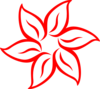 Red Flower Outline Clip Art
