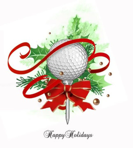Christmas Golfers Clipart Image